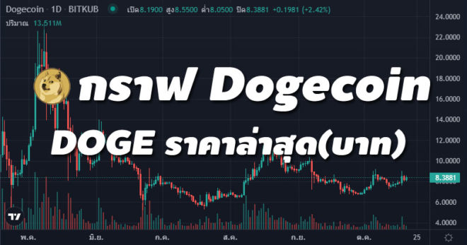 กราฟ Dogecoin DOGE เรียลไทม์ ราคาวันนี้ (บาท)